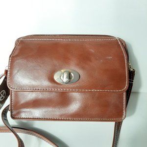 NEW Giani Bernini Brown Double Zip Crossbody NWT P